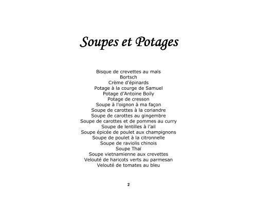 Livre de recettes