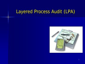 Layered Process Audits (LPA) - Chrysler