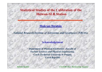 Statistical Studies of the Calibration of the Helwan-SLR Station