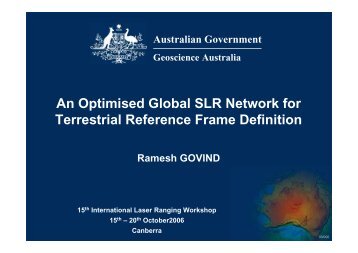 An Optimised Global SLR Network for Terrestrial Reference Frame ...