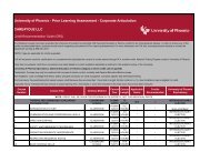 University of Phoenix - Prior Learning Assessment - Corporate ...