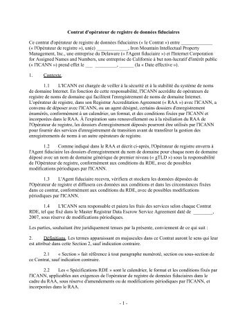 1 - Contrat d'opérateur de registre de données fiduciaires Ce ... - icann