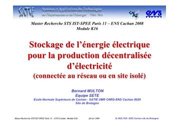 Stockage de l'énergie électrique - Académie d'Aix-Marseille