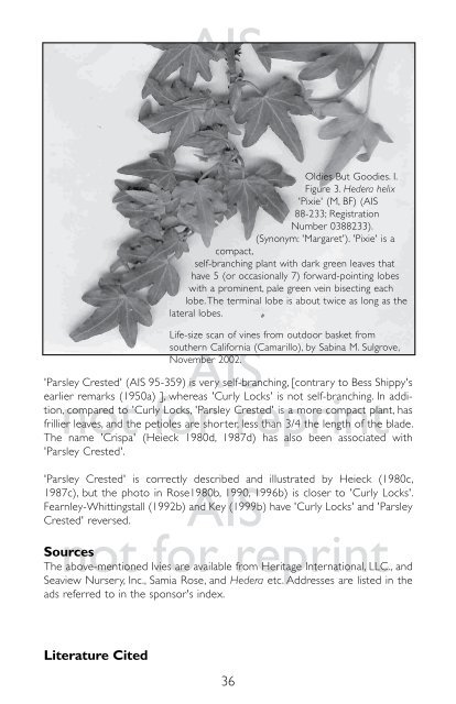 2003 | Volume 29 - American Ivy Society