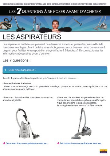 LES ASPIRATEURS - Conforama