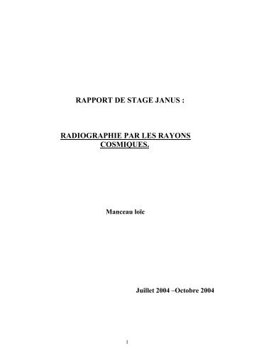 rapport de stage janus : radiographie par les rayons ... - HAL - IN2P3