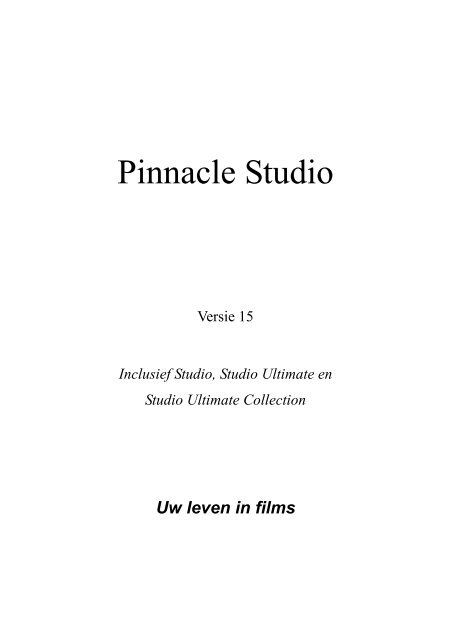 Pinnacle Studio 15 Handleiding