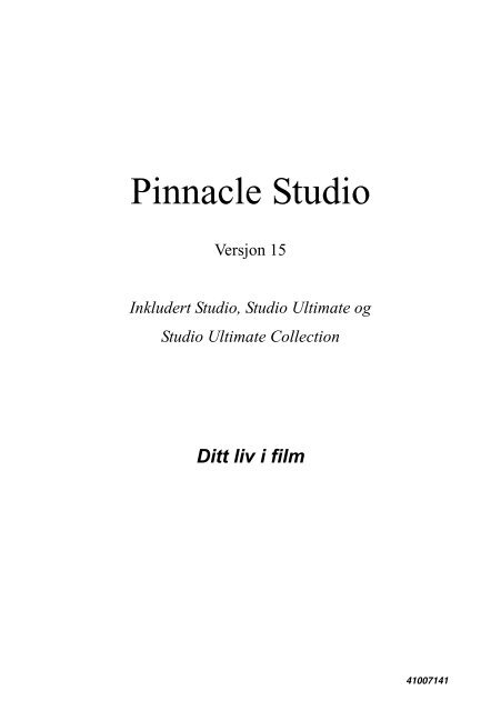 Pinnacle Studio 15 Manualen