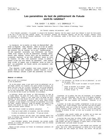 Les paramètres du test de piétinement de Fukuda sont-ils valables?