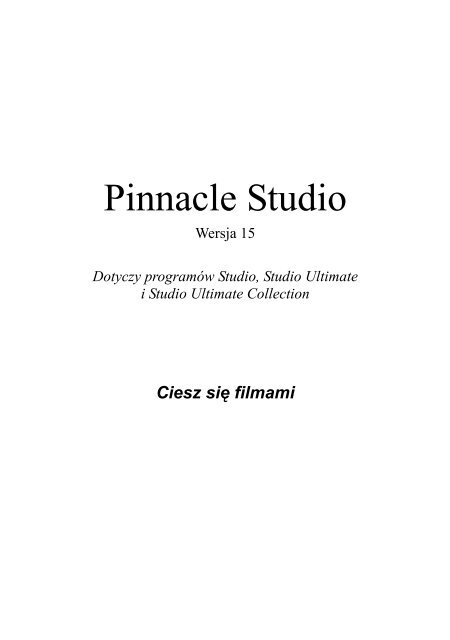 Pinnacle Studio 15 Podręcznika