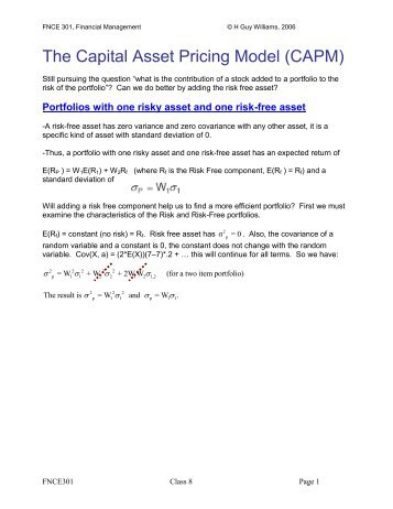 Capital Asset Pricing Model - H Guy Williams