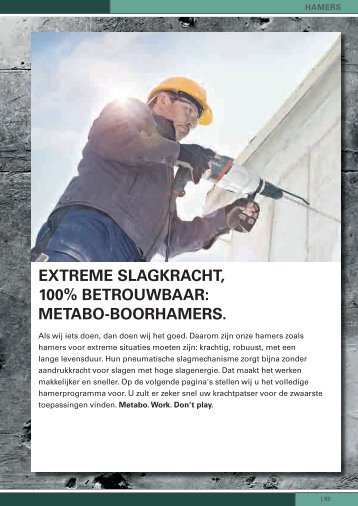 extreme slagkracht, 100% betrouwbaar: metabo-boorhamers.