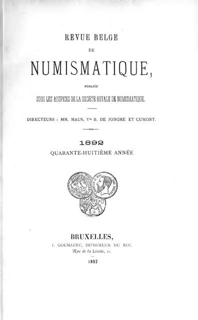 Revue belge de numismatique et de sigillographie