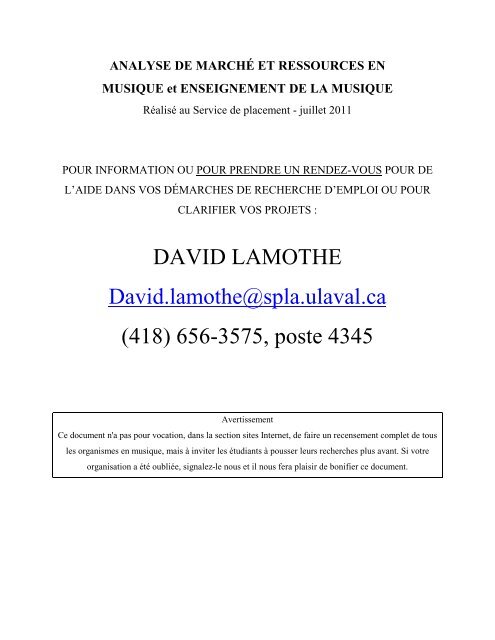 format pdf - Le Service de placement de l'Université Laval