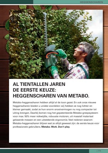 AL TIENTALLEN JAREN DE EERSTE KEUZE ... - Metabo