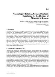 Plasmalogen Deficit: A New and Testable Hypothesis for ... - InTech