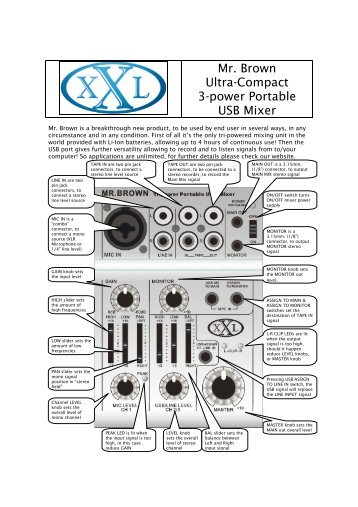 Mr. Brown Ultra-Compact 3-power Portable USB Mixer - Xxlinside.com