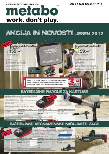 AKCIJA In novostI JEsEn 2012 - Metabo