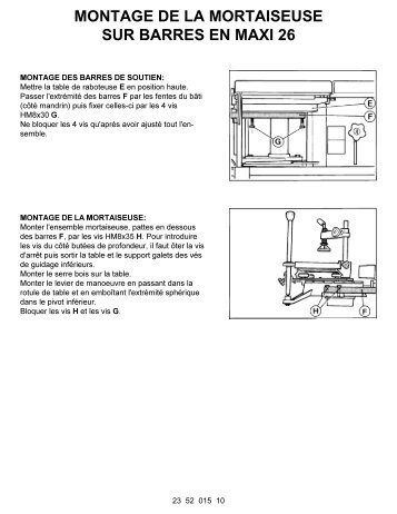 montage de la mortaiseuse sur barres en maxi 26 - Metabo