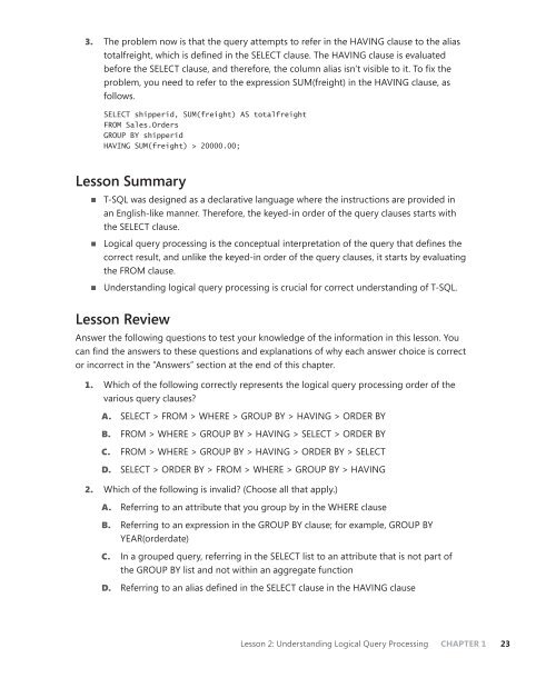 Training Kit (Exam 70-461): Querying Microsoft ... - Cdn.oreilly.com