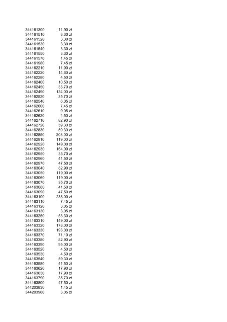 Indeks Cena 2012.03 1043560 35,70 z? 1043600 47,50 z? ... - Metabo