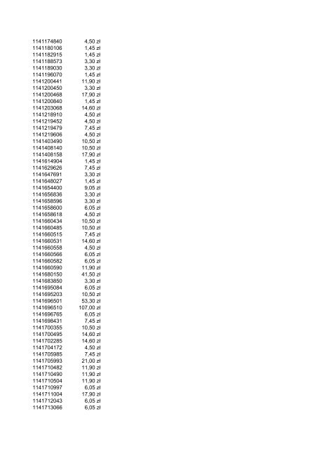 Indeks Cena 2012.03 1043560 35,70 z? 1043600 47,50 z? ... - Metabo