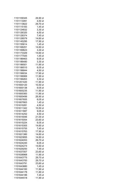 Indeks Cena 2012.03 1043560 35,70 z? 1043600 47,50 z? ... - Metabo