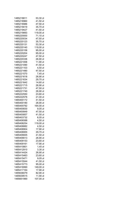 Indeks Cena 2012.03 1043560 35,70 z? 1043600 47,50 z? ... - Metabo