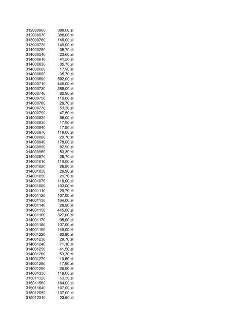 Indeks Cena 2012.03 1043560 35,70 z? 1043600 47,50 z? ... - Metabo