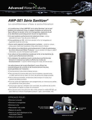 AWP-SE1 Série Sanitizer® Le conditionneur d'eau à autochloration