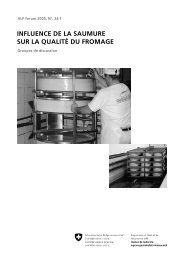 influence de la saumure sur la qualité du fromage - Agroscope - CH