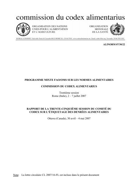 Alinorm 073022 Codex Alimentarius - 