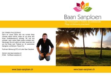 www.baan-sanploen.ch , Thailand Nummer 1 in Sache Pflege und Betreuung 