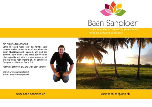 www.baan-sanploen.ch , Thailand Nummer 1 in Sache Pflege und Betreuung 