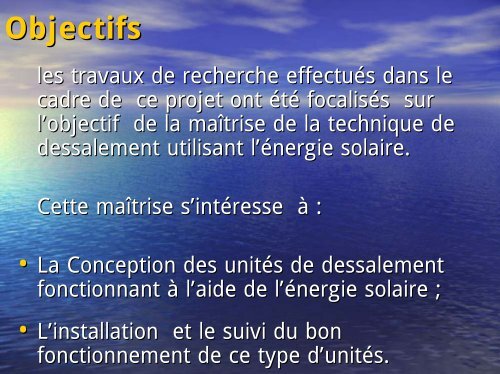 dessalement d'eau par l'energie solaire - ADU-RES