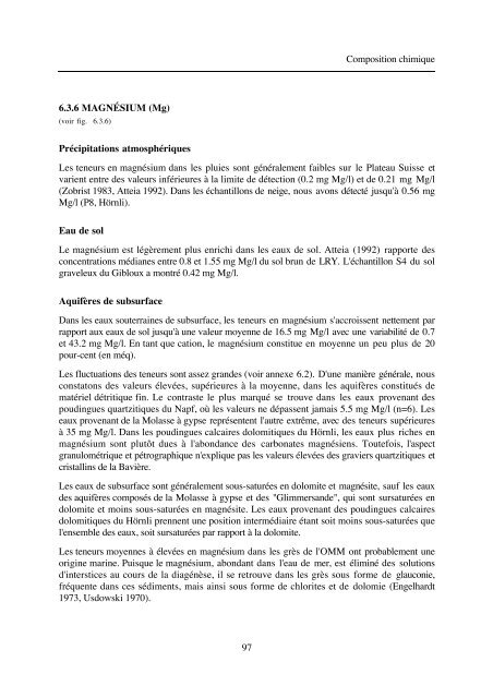 typologie des eaux souterraines de la molasse entre chambéry et linz