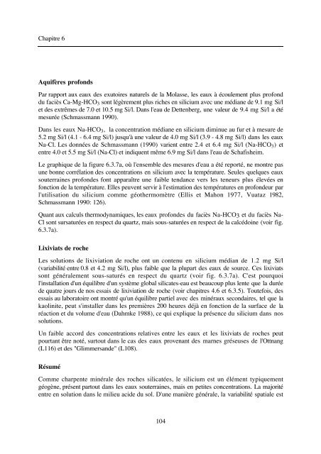 typologie des eaux souterraines de la molasse entre chambéry et linz