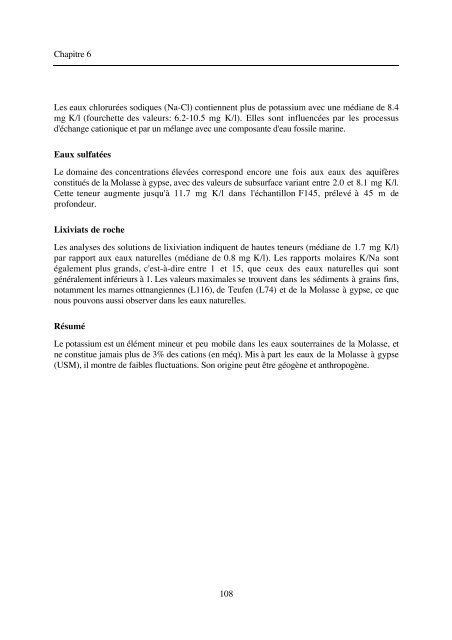 typologie des eaux souterraines de la molasse entre chambéry et linz