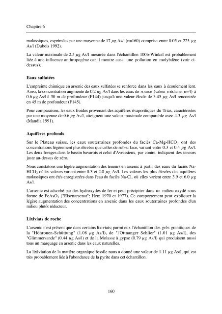 typologie des eaux souterraines de la molasse entre chambéry et linz