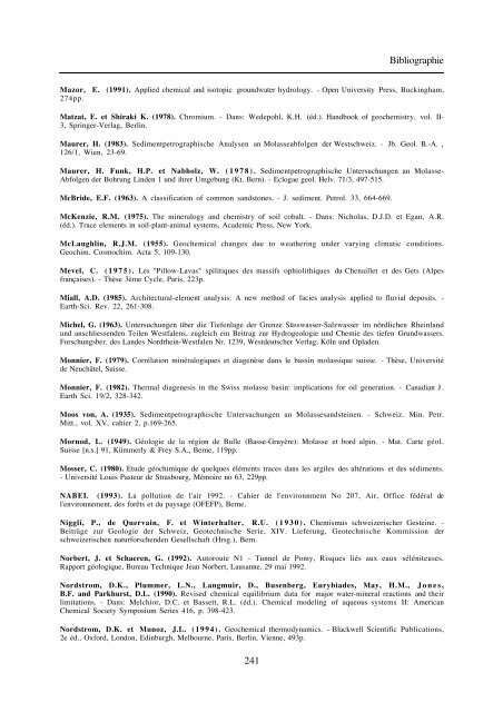 typologie des eaux souterraines de la molasse entre chambéry et linz