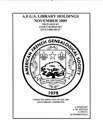 reference books by topic - American-French Genealogical Society