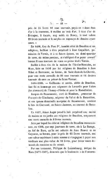 Documents pour servir a l'histoire de l'ancienne abbaye de Beaulieu ...