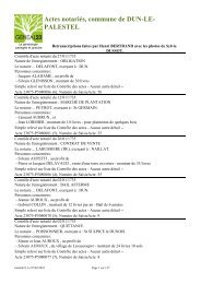 Actes notariés, commune de DUN-LE- PALESTEL