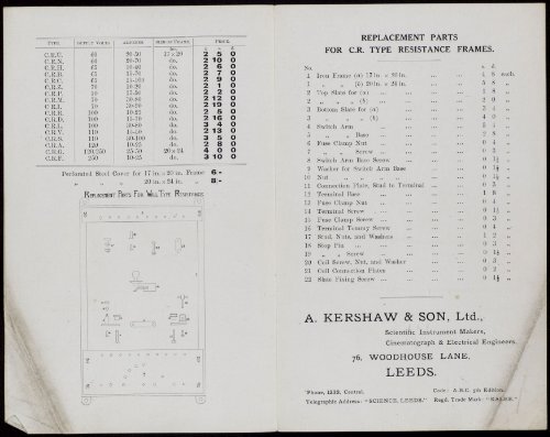 A. KERSHAW & SON, Ltd., 76, Woodhouse Lane, LEEDS.