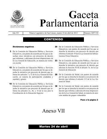 24 abr anexo VII.qxd - Gaceta Parlamentaria, Cámara de Diputados