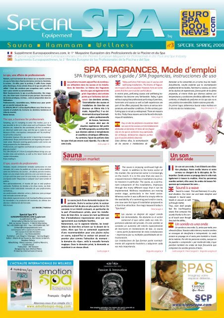 SPA FRAGRANCES, Mode d'emploi - Eurospapoolnews.com