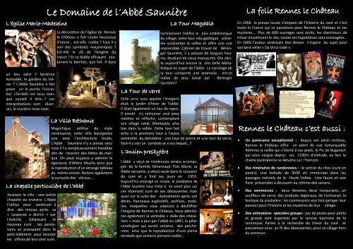 la brochure spéciale groupe - Rennes-le-Chateau