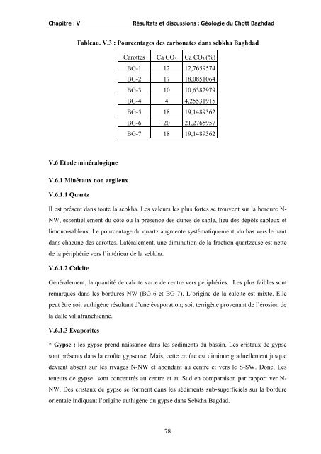 Thème ETUDE GEOCHIMIQUE ET MINERALOGIQUE DES ...