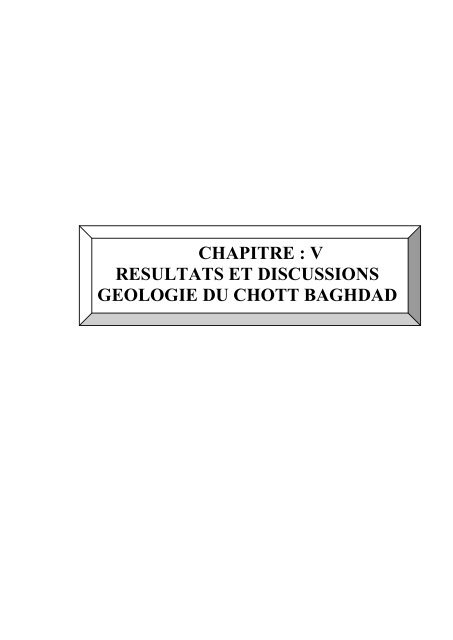 Thème ETUDE GEOCHIMIQUE ET MINERALOGIQUE DES ...