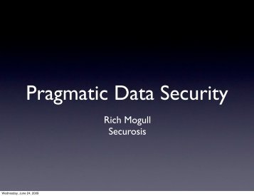 Pragmatic Data Security
